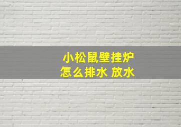 小松鼠壁挂炉怎么排水 放水